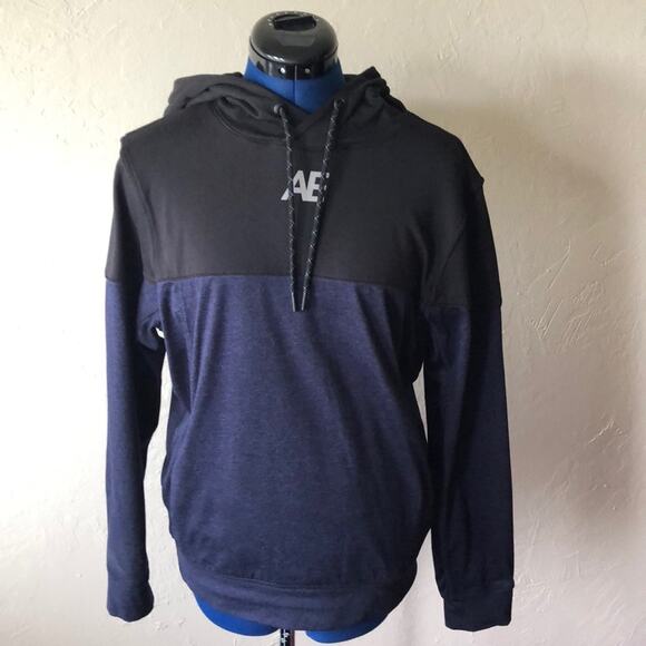 American Eagle Black and Blue Hoodie - Picture 1 of 3